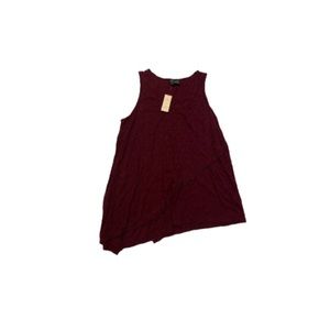 🆕 Anthropologie Maroon Asymmetrical Tank - Women’s Size Small